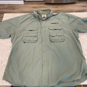 Bass Pro Shops Green Button-Up Shirt—3XL